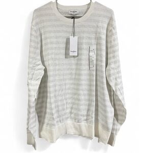 Size XL Goodfellow & Co Men's Crewneck Sweater - Light Gray Stripes